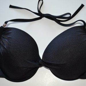 Victoria's Secret 34DD black twist bikini TOP ONLY EUC